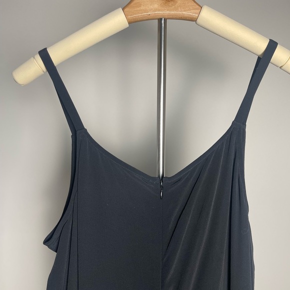 Eileen Fisher | Tencel Lyocell Crepe Jumpsuit Black Stretch Comfort Wide Leg - Picture 3 of 6